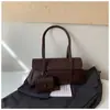 Bolsa de ombro minimalista estilosa estilo coreano, nova coleção outono 2026, cor sólida casual, bolsa tote descontraída e chique