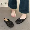 Primavera 2026 Nuevo Estilo Malla Bordado de Perlas Punta Redonda Baja Zapatos Planos de Exterior Modernos Bailarinas