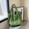Bolsa Tote de Ombro Único, Bolsa de Palha para Férias, Estilo Preguiçoso Feminino, Para Praia e Trajeto, Moda Primavera 2026, Bolsa de Ombro de Grande Capacidade