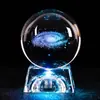 Bola de Cristal Luz Futebol Via Láctea Artesanato Doméstico Presente de Negócios Enfeites de Escritório Bola Esculpida Presente de Aniversário