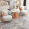 Mesa e Cadeiras de Negociação para Recepção de Hotel de Luxo Casual Nórdico, Conjunto de Mesa e Cadeiras Sofá para Recepção de Negócios de Salão de Beleza