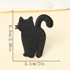 Parche de Tela Bordado de Gatito Negro de Dibujos Animados Parche Autoadhesivo para Planchar Pegatina Etiqueta Bordada por Computadora Accesorios para Reparación de Chaquetas de Plumas Ropa