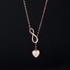 Collar con Colgante de Corazón de Nácar de Plata S925 Nalan, Símbolo de Infinito de Concha, Cadena Dulce para Clavícula D9211