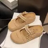 Chanclas de Perlas para Primavera y Verano con Diseño Hueco para Personas Menudas, Zapatos sin Cordones con Punta Cerrada, Transpirables, Nuevo Estilo de Moda para Mujeres