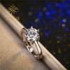 Anillo de diamantes de imitación con ocho corazones y ocho flechas para mujer, anillo de bodas clásico de seis garras de 1 quilate, anillo de diamantes de fábrica en stock al por mayor