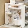 Caja de almacenamiento de tablero perforado para escritorio, estante de almacenamiento de cosméticos, escritorio, estación de trabajo de oficina, estante para organizar archivos