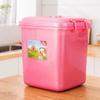 A6L Cubeta Cuadrada para Arroz de Hogar Caja de Almacenamiento de Fideos de Arroz con Tapa 40kg 30kg 10KGl Moda a Prueba de Humedad Caja de Arroz con Altura Añadida