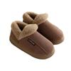 Sapatos de Inverno de Algodão Letuo com Bolsa no Salto para Mulheres, Interior, Casa, Forrados com Lã, Sola Grossa Antiderrapante, Sapatos de Lã de Inverno, Sapatos de Algodão Quentes para Homens