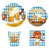 Mm243 Oktoberfest Alemán Oktoberfest Alemán Vajilla para 8 Personas Set de 4 Piezas Plato de Papel Servilleta de Papel Vaso de Papel