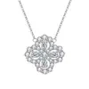 Collar Brillante de Trébol de Cuatro Hojas con Diamantes Completos Forma de Flor Hueca Regalo para Mejor Amiga Novia Día de San Valentín Dropshipping Mayorista