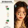 Novos adesivos de tatuagem coloridos com relevo dourado estilo chinês apresentando fênix e carpa, estilo nacional, design de Dunhuang, para braços e clavículas, bonitos, à prova d'água e duradouros