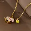 Colar com Pingente Cavalo de Troia Esmaltado Pintado à Mão com Mercadoria Explosiva Colar Cavalo de Troia Pingente Cavalo de Troia Desenho Animado Corrente de Suéter Atacado