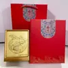 Adorno de marco de fotos de escritorio temático de zongzi del Festival del Bote del Dragón de oro puro 999, recuerdo, regalo promocional para transmisión en vivo, venta al por mayor