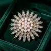 Broche floral de perlas y diamantes estilo francés, prendedor de aleación de oro rosa, pasador decorativo elegante y lujoso para atuendo de oficina