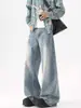 Jeans para hombre primavera/otoño 2026 nuevo estilo rectos, pantalones con vibra americana, holgados, elegantes, casuales, de pierna ancha, largos