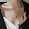 Collar de Acero de Titanio de Alta Calidad Inalterable para Mujer Alto Sentido del Diseño Regalo para Madre Cadena de Hueso de Serpiente Calabaza de la Fortuna Estéreo
