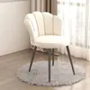Silla de Tocador de Lujo, Silla de Oficina, Silla de Maquillaje Acolchada con Patas de Metal Dorado para Dormitorio Tocador Salón de Uñas Hogar