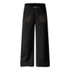 Pantalones de chándal de estilo americano con hebilla de París bordados en bloques de color para hombre y mujer, marca de moda para primavera y otoño, pantalones de pierna recta con caída, pantalones largos casuales holgados