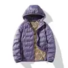 Chaqueta Ligera de Plumón para Hombre Nueva de Invierno 2023 Marca Trendy para Pareja 80% Plumón de Pato Gris Chaqueta con Capucha Generadora de Calor para Mujer
