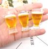 Simulação de copo de cerveja miniatura mini modelo de copo de chopp faça você mesmo resina pingente de joia chaveiro decoração criativa