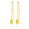 Línea de oreja de hoja de oro arena latón chapado en oro ambiente de moda línea de oreja de hoja pendientes de oro de estaño joyería para damas una generación de cabello