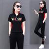Traje deportivo para correr matutino para mujer, verano, nueva moda, holgado, reductor de edad, adelgazante, talla grande, ropa casual de dos piezas, marca de moda para mujer