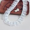 Blanco Plisado Encaje Encaje Ayuda Ventiladores Abrigo de Muñeca Cuello Lori Torre Sofá Cortina Lateral Mascota