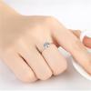 Anillo de circonita de cuatro garras de plata S925 con explosiones en vivo, directo de fábrica, anillo de diamantes con destellos de chica de moda simple transfronteriza