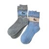Calcetines de lana Fair Island para cachorros, calcetines de media caña vintage para mujer, calcetines de punto grueso y cálido de colores combinados para otoño e invierno, calcetines de punto Zhuji