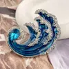 Broche Creativo de Nuevo Estilo Lujo Ligero con Forma de Ola Versátil Vintage para Blazer de Mujer Pin Broche Accesorio
