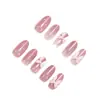 Tk Transfronterizo Europeos y Americanos de Venta Caliente Uñas Portátiles Estilo Francés, Arte de Uñas Simple con Moño Estilo Ins, Puntas de Uñas Postizas, Al por Mayor en Stock