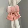 Amarra-cortina de Veludo Rosa em Forma de Laço para Cortinas de Quarto, Decoração de Casamento, Quarto de Princesa, Chá de Casa
