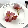 Simulação Flor de Calicanto de 3 Pétalas Cordão DIY Estilo Impressão Flor de Cerejeira Grampo de Cabelo Material para Adorno de Cabeça Fotografia Doméstica Pequeno Ornamento