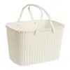 Cesta de Almacenamiento Portátil de Plástico Tejido tipo Mimbre, Cesta de Baño, Cesta Tejida para Artículos Varios, Venta al por Mayor de Cestas de Almacenamiento