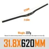 Manillar recto de bicicleta de montaña ultraligero UNO plateado 31.8*640 680 720 760 800MM