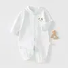 Mono cómodo para bebés niños y niñas, mameluco de primavera y otoño para bebés, mono sin costuras de manga larga de algodón puro para recién nacidos