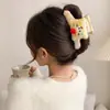 Pinza de garra de felpa para otoño e invierno, estilo elegante, para cabello fino en la nuca, pinza para el cabello de tamaño mediano para mujer, accesorio para el cabello tipo pinza de tiburón