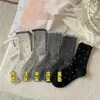 Calcetines Estilo Nuevo Invierno Engrosados Cálidos Lunares Lindos Calcetines Bloque de Color Estilo Coreano Ins Outfit Calcetines de Media Pantorrilla Calcetines Abullonados