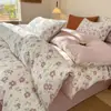 Set de Ropa de Cama de Algodón y Lino Teñido en Hilo de Cuatro Piezas para Primavera/Verano 2026 Set de Ropa de Cama de Hilo Arrugado Fabricante de Textiles para el Hogar de Nantong Venta al por Mayor