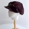 Gorra de Boina Melanoid Retro con Parches de Gamuza y Patrón de Cocodrilo de Cuero PU para Mujer, Otoño Invierno, Viaje, Gorra de Pico de Pato, Gorra de Equitación