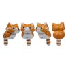 4 Gatos Agachados Fofos Amantes de Peixes no Canto do Aquário, Bonecos de Mesa Criativos para Micro paisagismo