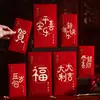 Envelopes vermelhos de camurça no atacado, modelo novo 2026, envelopes de dinheiro da sorte com carimbo dourado para o Festival da Primavera e Ano Novo, desejando a você grande fortuna e prosperidade