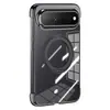 Adecuado para Huawei PuraX View: Funda magnética transparente electrochapada para teléfono con soporte giratorio, que ofrece una sensación premium y protección contra caídas