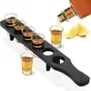 Bandeja de Destilados Madeira Agave Porta-Copos de Vinho Rack de Armazenamento Bar Porta-Copos de Destilados Bandeja de Mistura para Coquetéis de Madeira