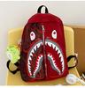 Mochila Feminina, Moderna e Simples, Mochila Grafite de Tubarão, Bolsa Escolar Versátil de Grande Capacidade para Alunos do Ensino Fundamental II, Ensino Médio e Universitários