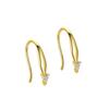 Prata Esterlina S925 Diamante Três-Con Gancho de Orelha de Diamante Único Moda Japonesa e Coreana Simples Banhado a Ouro DIY Mais Anel Brincos Femininos