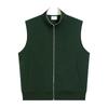 Chaleco Sudadera Retro de Peso Pesado con Cuello Alto de 380g para Hombre, Chaleco Chaqueta de Color Sólido de Marca de Moda Casual Tendencia para Hombre, Primavera y Otoño