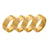 Rueda de la Fortuna Nuevo Anillo de Acero Inoxidable Diamante Trébol de Cuatro Hojas Estilo Ins Europeo y Americano Simple y Versátil Anillo que No se Desvanece para Mujeres