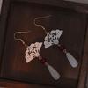 Pendientes Nacionales de Moda Estilo Chino Nuevo con Borla de Perlas en Forma de Abanico para Mujer Pendientes Retro Estilo Chino con Cierre de Seguridad Pendientes para Ropa Antigua Hanfu