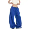 Pantalones casuales de estilo americano con pedrería, de tiro bajo, para hombres y mujeres, 2026 otoño, holgados, rectos, de pierna ancha, deportivos, para caminar